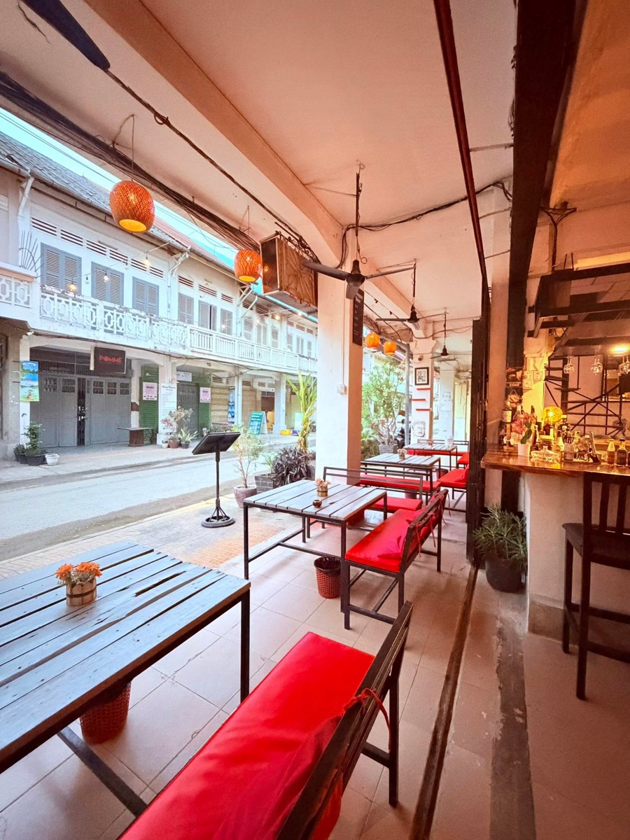 The open front of Pomme Battambang looking onto Street 2.5