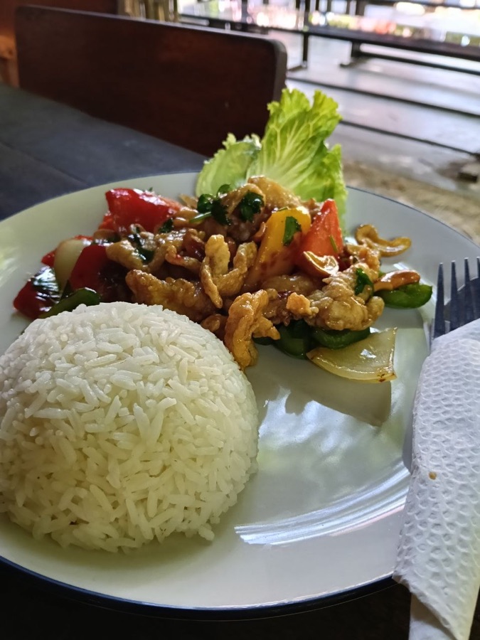 Chicken & cashew nuts at Pomme Brewhouse, Siem Reap