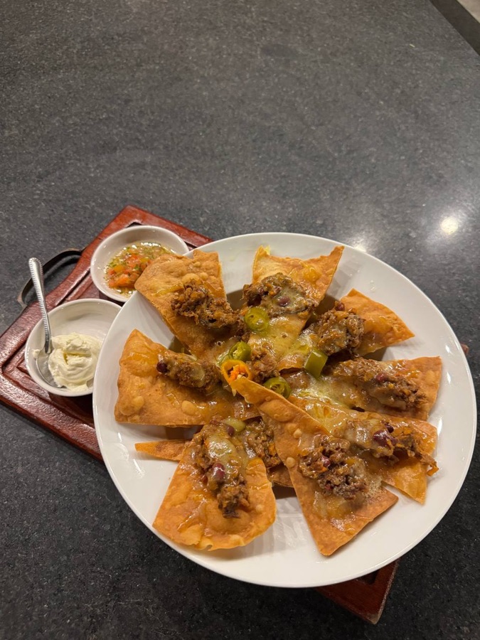 Loaded nachos at Pomme Brewhouse, Siem Reap