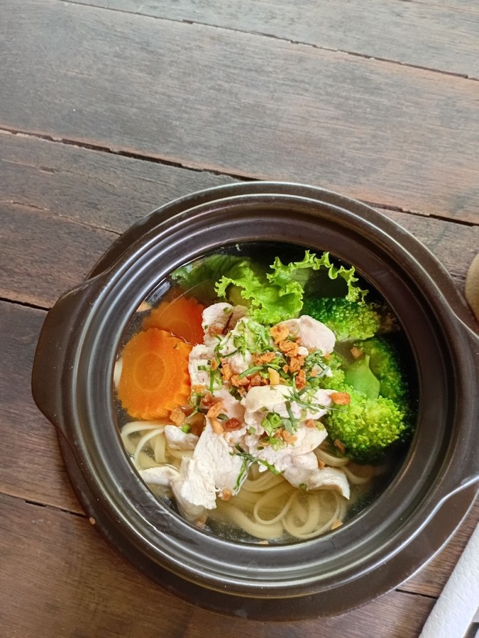 Noodle soup at Pomme Brewhouse, Siem Reap